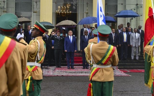 Prime Minister Benjamin Netanyahu meets Prime Minister of Ethiopia, Hailemariam Desalegn, in Addis Ababa, Ethiopia, on July 7, 2016. (Kobi Gideon/GPO) Prime Minister Benjamin Netanyahu meets Prime Minister of Ethiopia, Hailemariam Desalegn, in Addis Ababa, Ethiopia, on July 7, 2016. (Kobi Gideon/GPO)