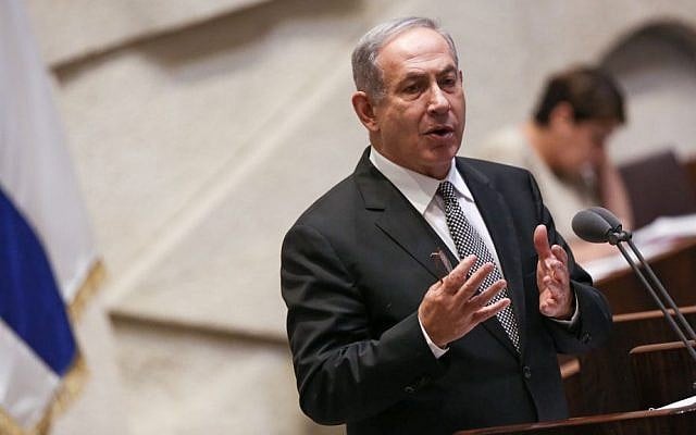 Prime Minister Benjamin Netanyahu addresses the Knesset during Question Time, July 18, 2016. (Hadas Parush/Flash90) Prime Minister Benjamin Netanyahu addresses the Knesset during Question Time, July 18, 2016. (Hadas Parush/Flash90)