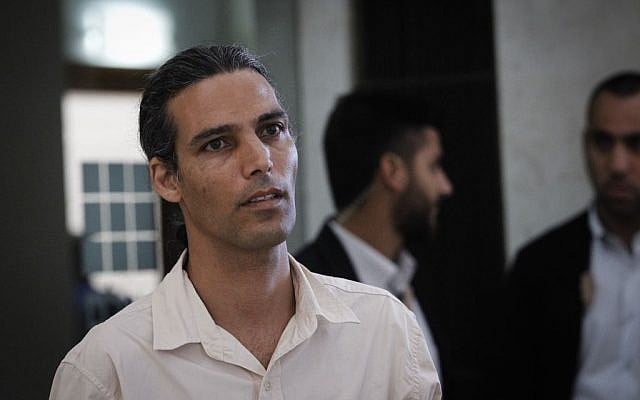 Yigal Ratzon, the son of convicted cult leader and sex offender Goel Razon, at the Jerusalem Supreme Court, July 18, 2016. (Miriam Alster/Flash90) 