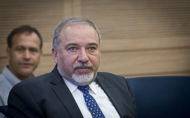 Defense Minister Avigdor Liberman attends a security discussion at the Security and Foreign Affairs Committee at the Knesset, on July 18, 2016. (Miriam Alster/Flash90) Defense Minister Avigdor Liberman attends a security discussion at the Security and Foreign Affairs Committee at the Knesset, on July 18, 2016. (Miriam Alster/Flash90)