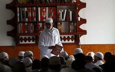 Muslim worshipers attend the Friday prayer at the Yahya Mosque, in Saint-Etienne-du-Rouvray, Normandy, France, Friday, July 29, 2016. (AP Photo/Francois Mori) Muslim worshipers attend the Friday prayer at the Yahya Mosque, in Saint-Etienne-du-Rouvray, Normandy, France, Friday, July 29, 2016. (AP Photo/Francois Mori)