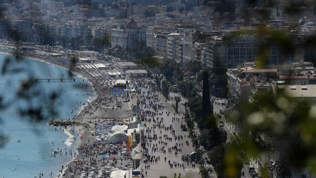 View of the famed Promenade des Anglais in Nice, southern France, Sunday, July 17, 2016, three days after a truck mowed through revelers. (AP Photo/Francois Mori) View of the famed Promenade des Anglais in Nice, southern France, Sunday, July 17, 2016, three days after a truck mowed through revelers. (AP Photo/Francois Mori)