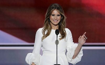 Melania Trump, wife of Republican presidential candidate Donald Trump, speaks during the opening day of the Republican National Convention in Cleveland, Ohio, Monday, July 18, 2016. (AP Photo/J. Scott Applewhite) Melania Trump, wife of Republican presidential candidate Donald Trump, speaks during the opening day of the Republican National Convention in Cleveland, Ohio, Monday, July 18, 2016. (AP Photo/J. Scott Applewhite)