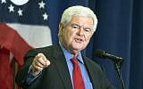 Former House speaker Newt Gingrich speaks before introducing Republican presidential candidate Donald Trump during a campaign rally at the Sharonville Convention Center in Cincinnati, Ohio, July 6, 2016. (AP Photo/John Minchillo)