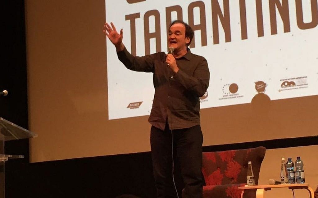 Quentin Tarantino speaks to an audience at the Jerusalem Film Festival on July 8, 2016 (David Horovitz/Times of Israel) Quentin Tarantino speaks to an audience at the Jerusalem Film Festival on July 8, 2016 (David Horovitz/Times of Israel)