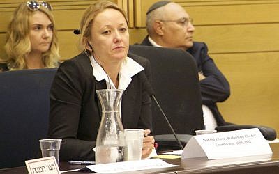 Natalie Grove, a representative for the UN Office of the High Commissioner for Human Rights. ( Dov Lieber / Times of Israel)