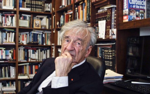 In this Sept. 12, 2012, photo Elie Wiesel is photographed in his office in New York. (AP Photo/Bebeto Matthews)