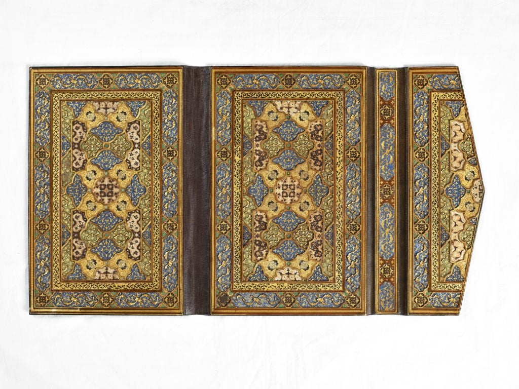 Quran binding. Probably Afghanistan, Herat, Safavid period, ca. 1580. Paperboard and leather. (Museum of Turkish and Islamic Arts, Istanbul) Quran binding. Probably Afghanistan, Herat, Safavid period, ca. 1580. Paperboard and leather. (Museum of Turkish and Islamic Arts, Istanbul)