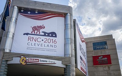 Quicken Loans Arena decorated to welcome the Republican National Convention, in Cleveland, Ohio, July 11, 2016. (Angelo Merendino/Getty Images) Quicken Loans Arena decorated to welcome the Republican National Convention, in Cleveland, Ohio, July 11, 2016. (Angelo Merendino/Getty Images)
