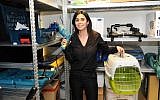 A local resident at new Tel & Take household goods lending space in Tel Aviv's Florentin neighborhood. (Courtesy Tel Aviv Municipality)