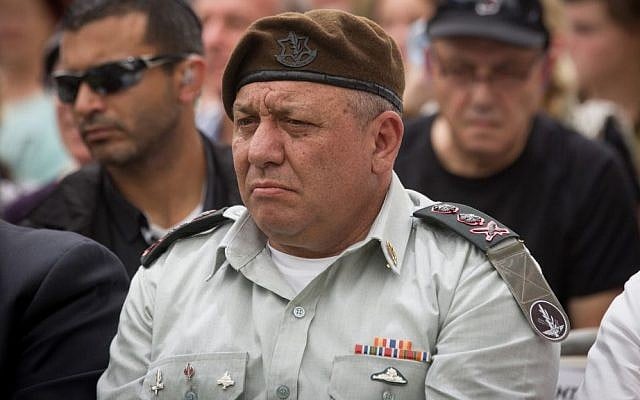 IDF Chief of Staff Gadi Eisenkot at a ceremony marking the 10th anniversary of the Second Lebanon War at the Mount Herzl military cemetery in Jerusalem, July 19, 2016. (Miriam Alster/Flash90)