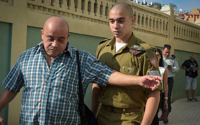 Sgt. Elor Azaria after a court hearing at a military court in Jaffa, July 24, 2016. (Flash90) Sgt. Elor Azaria after a court hearing at a military court in Jaffa, July 24, 2016. (Flash90)