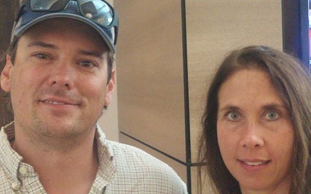 Jennifer Merecki and Andy Boyd, Bernie Sanders delegates from Montana, believe the United States should cease sending foreign aid to Israel and instead should work to end what they see as oppression of Palestinians. (JTA/Ben Sales)