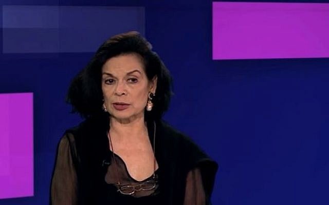 Bianca Jagger in a 5 News interview on British television in March 2016. (screen capture: YouTube) Bianca Jagger in a 5 News interview on British television in March 2016. (screen capture: YouTube)