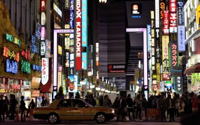A main street in Shinjuko,Tokyo, one of the commercial and administrative centers of the city, October 13, 2015. (Gili Yaari/Flash90)