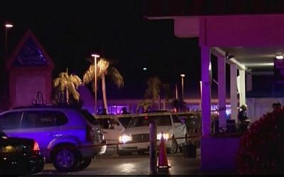 The scene of a mass shooting at the Club Blu nightclub in Fort Myers, Florida, July 25, 2016. (Screen capture: YouTube)