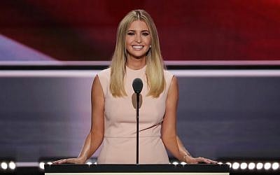 Ivanka Trump speaking during the evening session on the fourth day of the Republican National Convention at the Quicken Loans Arena in Cleveland, Ohio, July 21, 2016. (Alex Wong/Getty Images)