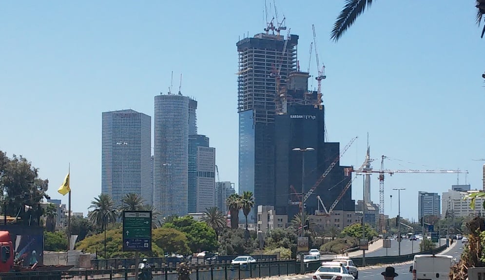 Tel Aviv skyscrapers (Simona Weinglass/Times of Israel) Tel Aviv skyscrapers (Simona Weinglass/Times of Israel)