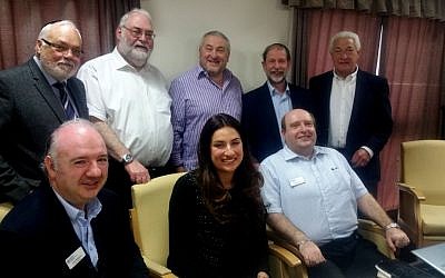 British lawmaker Luciana Berger meeting with members of the Jewish Representative Council of the Manchester area, May 8, 2016. (Courtesy of the Jewish Representative Council of Greater Manchester and Region/via JTA)