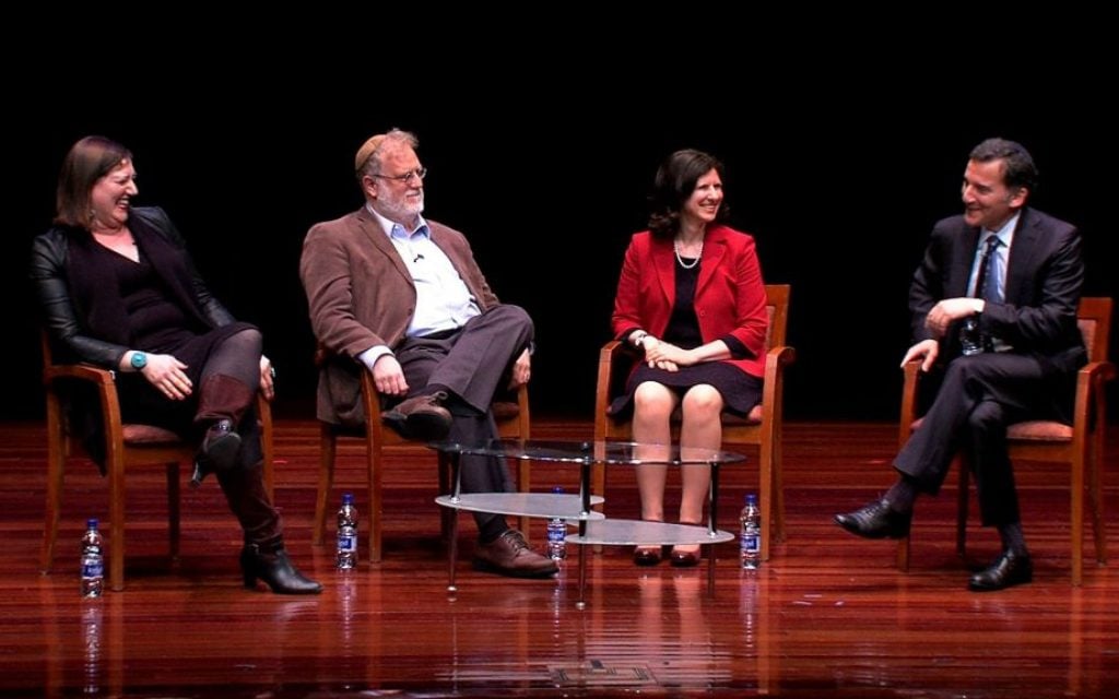 Sami Rohr winners and finalists Aviya Kushner (left), Yehudah Mirsky (second left) and Lisa Leff chatting with Rabbi David Wolpe in one of the events leading up to the Sami Rohr Prize ceremony taking place July 5, 2016, in Jerusalem (Courtesy YouTube) Sami Rohr winners and finalists Aviya Kushner (left), Yehudah Mirsky (second left) and Lisa Leff chatting with Rabbi David Wolpe in one of the events leading up to the Sami Rohr Prize ceremony taking place July 5, 2016, in Jerusalem (Courtesy YouTube)