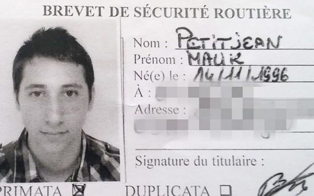 The driving license of 19-year-old Abdel-Malik Nabil Petitjean, who was shot dead by police after killing an elderly priest in an attack at a church in Normandy, France on July 26, 2016 (AFP)