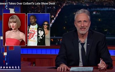 Jon Stewart makes a guest appearance on the Colbert Late Show on July 21, 2016. (Screen capture YouTube)
