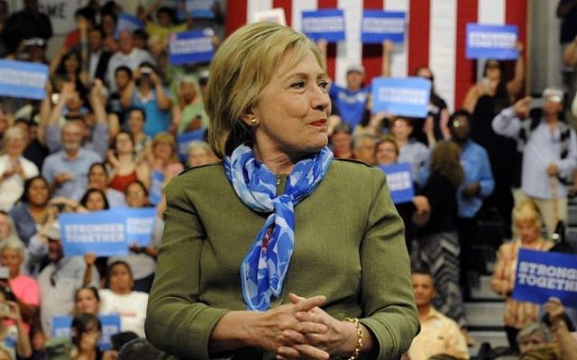 US Democratic presidential nominee Hillary Clinton being introduced prior to her speech at Adams City High School in Commerce City, Colorado, on August 3, 2016. (AFP/Jason Connolly) US Democratic presidential nominee Hillary Clinton being introduced prior to her speech at Adams City High School in Commerce City, Colorado, on August 3, 2016. (AFP/Jason Connolly)