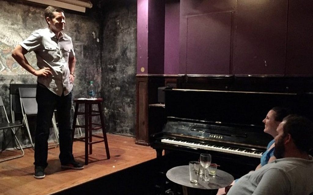 Muslim American comedian Dean Obeidallah, who was born in New Jersey to an Italian mother and a Palestinian father, performs at Jimmy's N° 43, a bar and club in the East Village, in New York on July 29, 2016. (Thomas Urbain/AFP) Muslim American comedian Dean Obeidallah, who was born in New Jersey to an Italian mother and a Palestinian father, performs at Jimmy's N° 43, a bar and club in the East Village, in New York on July 29, 2016. (Thomas Urbain/AFP)