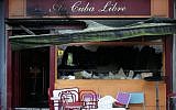 A picture taken on August 6, 2016 shows the damaged Au Cuba Libre bar after a fire in Rouen. (AFP/Matthieu Alexandre)