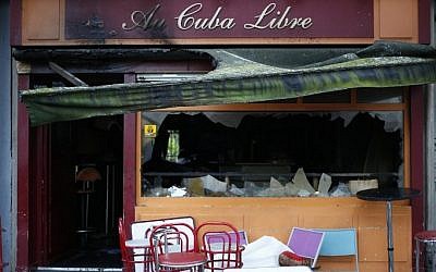 A picture taken on August 6, 2016 shows the damaged Au Cuba Libre bar after a fire in Rouen. (AFP/Matthieu Alexandre)
