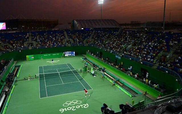 A general view shows Court 1 at the Olympic Tennis Center of the Rio 2016 Olympic Games in Rio de Janeiro on August 6, 2016. (Martin Bernetti/AFP)