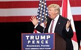US Republican presidential candidate Donald Trump addresses supporters during a campaign rally in Kissimmee, Florida, on August 11, 2016. (AFP/Gregg Newton)