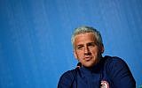 This photo taken on August 03, 2016 shows US swimmer Ryan Lochte holding a press conference in Rio de Janeiro, two days ahead of the opening ceremony of the Rio 2016 Olympic Games.(AFP PHOTO / MARTIN BUREAU)