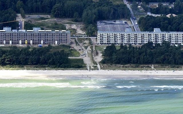 An aerial view of the recently created luxury apartments at the site of the heritage-protected Prora Complex in Prora, near Binz, on the island of Ruegen, August 18, 2016. (AFP PHOTO / TOBIAS SCHWARZ).