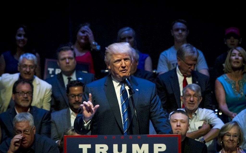 Republican presidential candidate Donald Trump speaks at the Merrill Auditorium in Portland, Maine, on August 4, 2016. (Sarah Rice/Getty Images/AFP) Republican presidential candidate Donald Trump speaks at the Merrill Auditorium in Portland, Maine, on August 4, 2016. (Sarah Rice/Getty Images/AFP)