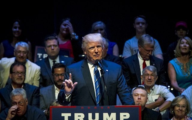 Republican presidential candidate Donald Trump speaks at the Merrill Auditorium in Portland, Maine, on August 4, 2016. (Sarah Rice/Getty Images/AFP) Republican presidential candidate Donald Trump speaks at the Merrill Auditorium in Portland, Maine, on August 4, 2016. (Sarah Rice/Getty Images/AFP)