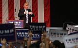 Republican Presidential candidate Donald Trump acknowledges the high temperature, after addressing supporters on August 13, 2016 in Fairfield, Connecticut. ( John Moore/Getty Images/AFP)