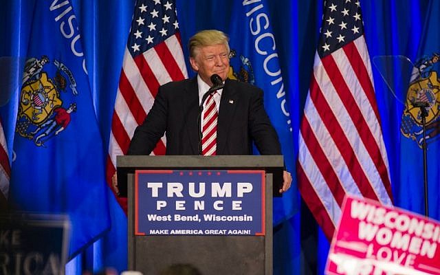 Republican Presidential Candidate Donald Trump speaks at a rally on August 16, 2016 in West Bend, Wisconsin. (Darren Hauck/Getty Images/AFP) Republican Presidential Candidate Donald Trump speaks at a rally on August 16, 2016 in West Bend, Wisconsin. (Darren Hauck/Getty Images/AFP)