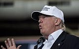 Republican presidential nominee Donald Trump speaks at the 2nd annual Joni Ernst Roast and Ride event on August 27, 2016 in Des Moines, Iowa. (Stephen Maturen/Getty Images/AFP)