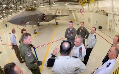 IDF Chief of Staff Gadi Eisenkot (center, facing left) visits the Utah factory where Israel Air Force's F-35 fighter jet squadron are under construction on August 3, 2016. (IDF Spokesperson/Facebook) IDF Chief of Staff Gadi Eisenkot (center, facing left) visits the Utah factory where Israel Air Force's F-35 fighter jet squadron are under construction on August 3, 2016. (IDF Spokesperson/Facebook)