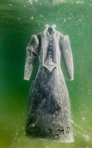 Israeli artist Sigalit Landau's work of art in the Dead Sea. (Courtesy of Marlborough Contemporary)