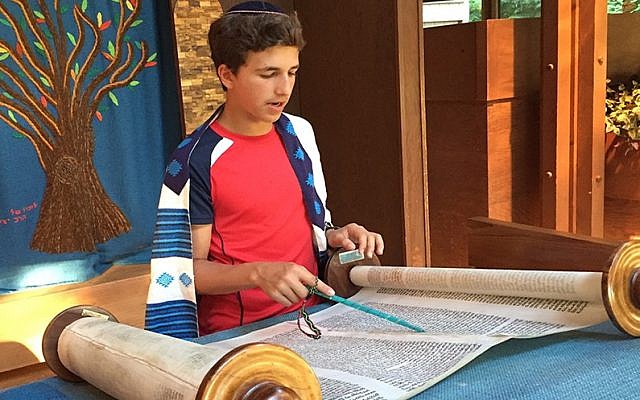 Alex Schapiro studying for his bar mitzvah at the Spanish Synagogue of Prague in 2016. (Courtesy of Andrew H. Schapiro via JTA) Alex Schapiro studying for his bar mitzvah at the Spanish Synagogue of Prague in 2016. (Courtesy of Andrew H. Schapiro via JTA)