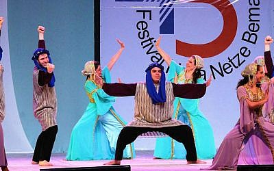 An Israeli folk dance presentation during Hava Netze Bemachol, the largest event of Rio de Janeiro’s Jewish community, in 2015. (Courtesy of Hebraica/via JTA)