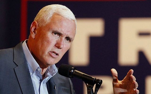 Republican vice presidential candidate Indiana Gov. Mike Pence speaks during a campaign stop in Dayton, Ohio, Wednesday, Aug. 10, 2016. (Ty Greenlees/Dayton Daily News via AP) Republican vice presidential candidate Indiana Gov. Mike Pence speaks during a campaign stop in Dayton, Ohio, Wednesday, Aug. 10, 2016. (Ty Greenlees/Dayton Daily News via AP)
