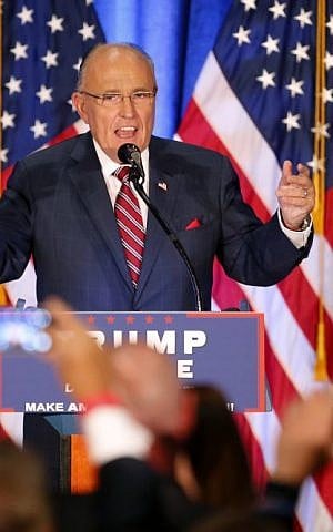 Former New York Mayor Rudy Giuliani speaks before Republican Presidential candidate Donald Trump in Youngstown, Ohio, Monday, August 15, 2016. (AP/Gerald Herbert) Former New York Mayor Rudy Giuliani speaks before Republican Presidential candidate Donald Trump in Youngstown, Ohio, Monday, August 15, 2016. (AP/Gerald Herbert)