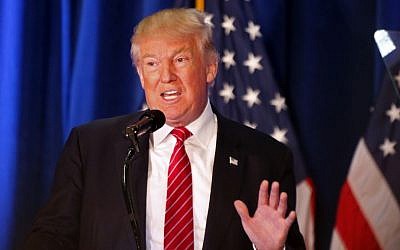 Republican presidential candidate Donald Trump speaks in Youngstown, Ohio, Monday, August 15, 2016. (AP/Gerald Herbert)