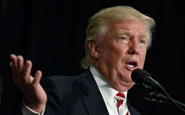 In this Saturday, Aug. 6, 2016 file photo, Republican presidential nominee Donald Trump speaks at a campaign rally at Windham High School, in Windham, New Hampshire. (AP Photo/Evan Vucci, File)