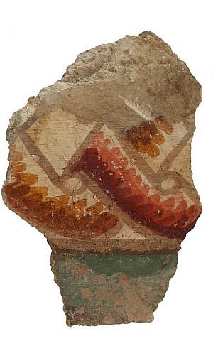 A fresco discovered at Zippori in Galilee (Hebrew University/Twitter)