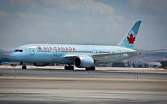 An Air Canada flight at Ben Gurion airport in Tel Aviv, September 2014. (Moshe Shai/Flash90)