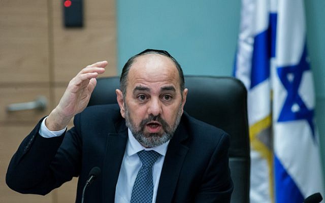 Chairman of the Education, Culture, and Sports Committee Yaakov Margi in the Knesset on February 24, 2016. (Yonatan Sindel/Flash90) Chairman of the Education, Culture, and Sports Committee Yaakov Margi in the Knesset on February 24, 2016. (Yonatan Sindel/Flash90)
